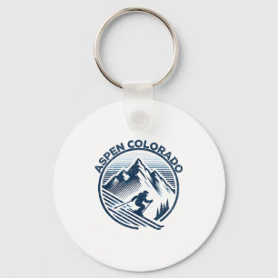Aspen colorado ski resort winter skiing  keychain