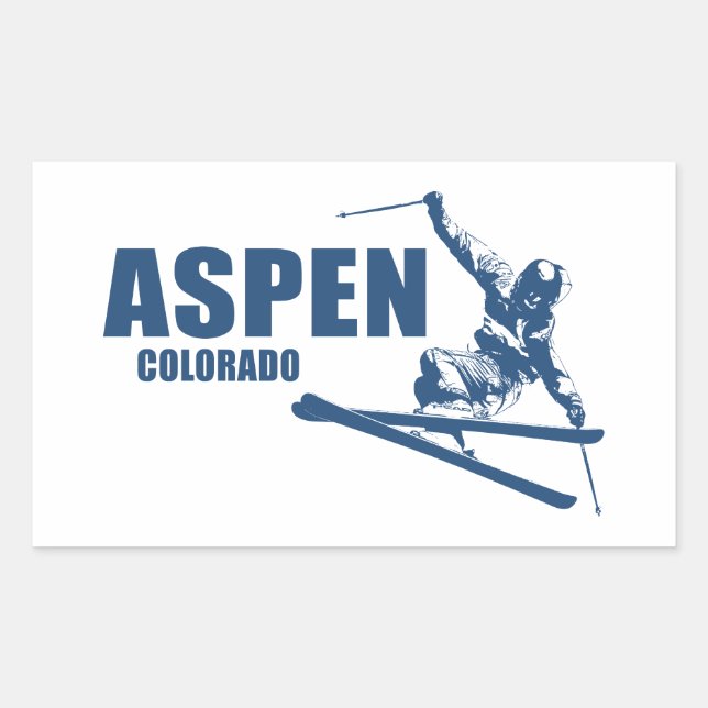 Aspen Colorado Skier Sticker (Front)