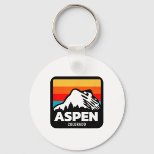 Aspen Colorado Skiing Snowboarding Family Trip Keychain