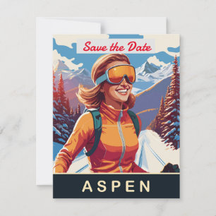 Aspen Colorado Skiing Winter Wedding Invitation