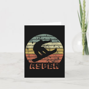 Aspen Colorado Snowboard Retro Sunset Card
