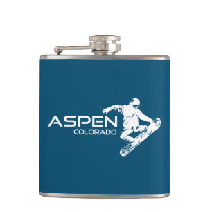 Aspen Colorado Snowboarder Hip Flask