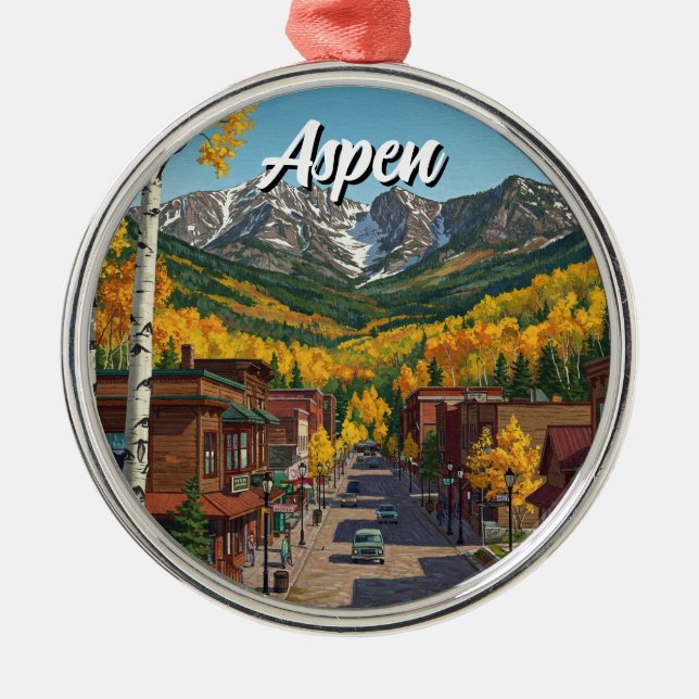 Aspen Colorado Travel Metal Ornament (Front)
