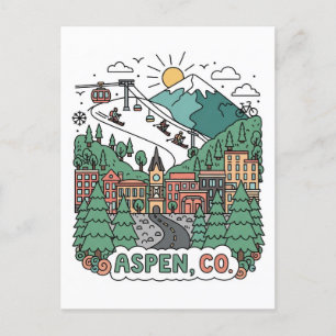 Aspen Colorado Travel Postcard