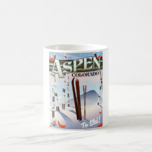 Aspen Colorado vintage style ski poster. Coffee Mug