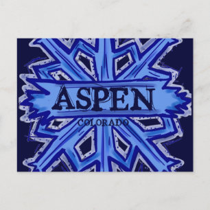 Aspen Colorado winter snowflake postcard
