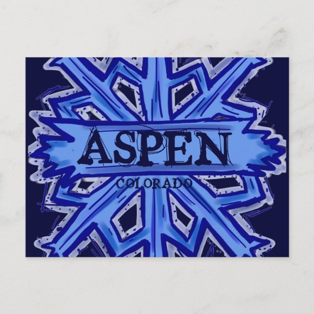 Aspen Colorado winter snowflake postcard (Front)
