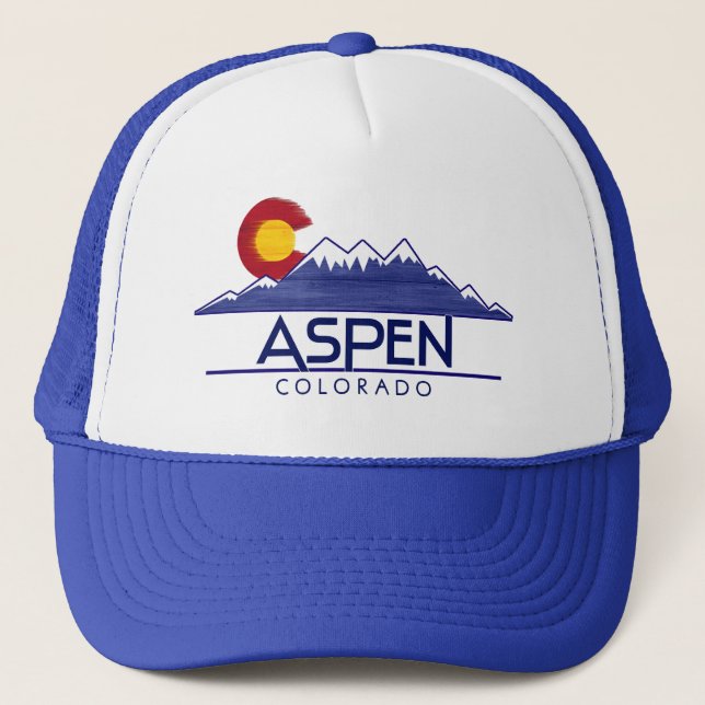 Aspen Colorado wood mountains hat (Front)