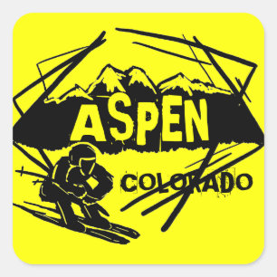 Aspen Colorado yellow mountain stickers