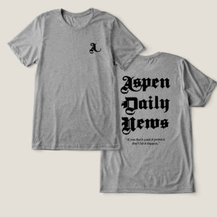 Aspen Daily News Men’s Grey T-Shirt Tri-Blend Shirt