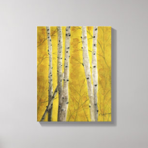 ASPEN FOREST - watercolor, wrapped canvas print
