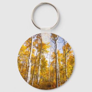 Aspen Groove Yellow Fall Leaves Keychain