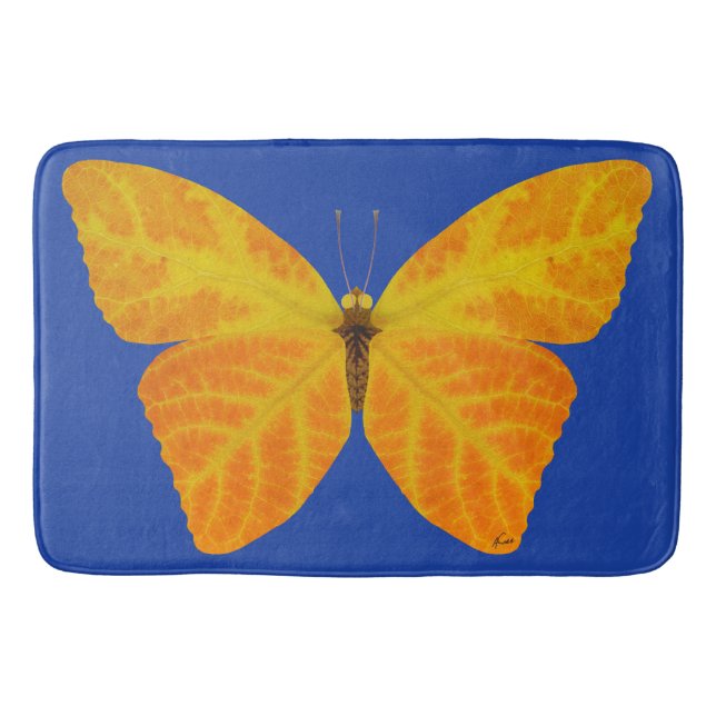 Aspen Leaf Butterfly 3 Bath Mat (Front)