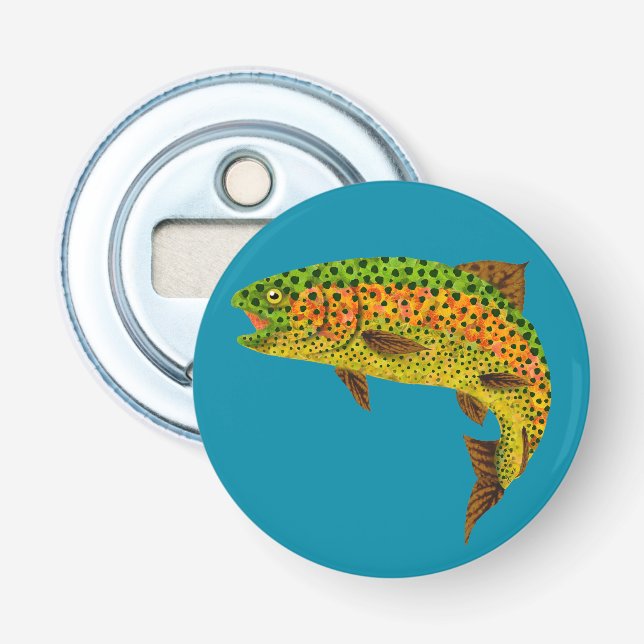 Aspen Leaf Rainbow Trout 1 Bottle Opener (Front)