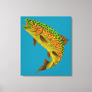 Aspen Leaf Rainbow Trout 1 Canvas Print