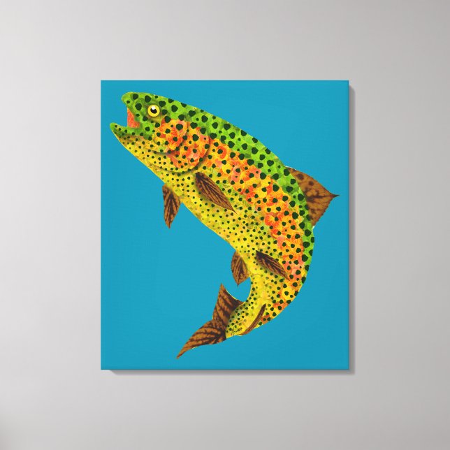 Aspen Leaf Rainbow Trout 1 Canvas Print (Front)