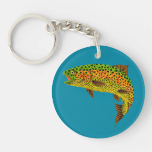 Aspen Leaf Rainbow Trout 1 Keychain