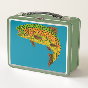 Aspen Leaf Rainbow Trout 1 Metal Lunch Box