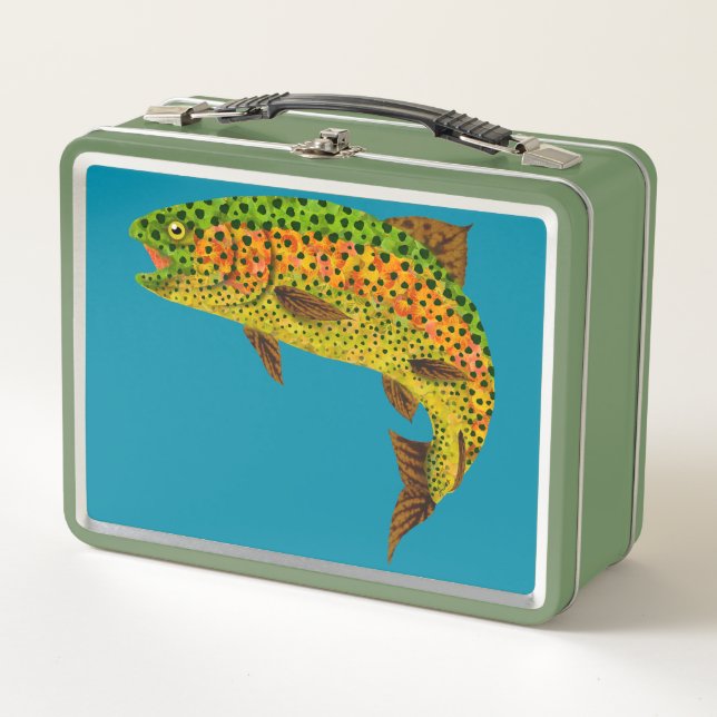 Aspen Leaf Rainbow Trout 1 Metal Lunch Box (Front)