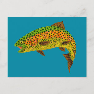 Aspen Leaf Rainbow Trout 1 Postcard