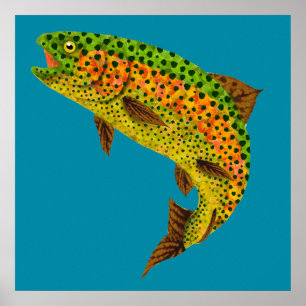 Aspen Leaf Rainbow Trout 1 Poster
