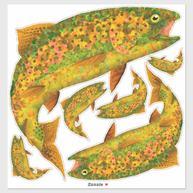 Aspen Leaf Rainbow Trout 2 (Sheet)