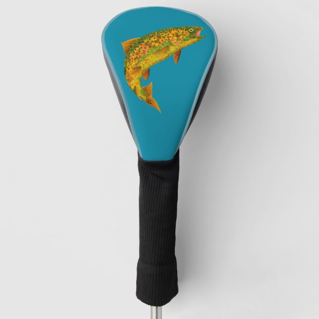 Aspen Leaf Rainbow Trout 2 Golf Head Cover (Front)