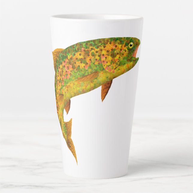 Aspen Leaf Rainbow Trout 2 Latte Mug (Front)