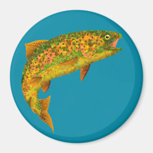 Aspen Leaf Rainbow Trout 2 Magnet