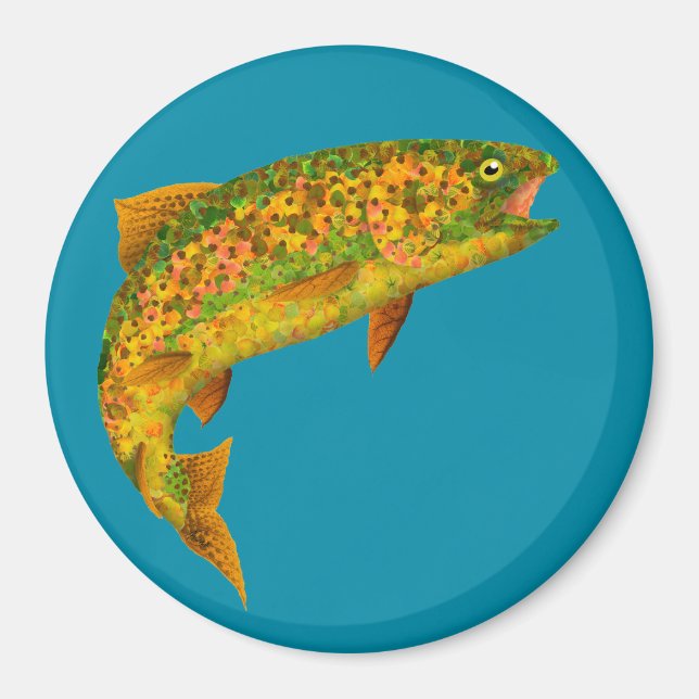 Aspen Leaf Rainbow Trout 2 Magnet (Front)