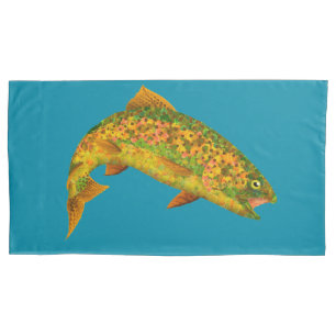 Aspen Leaf Rainbow Trout 2 Pillowcase
