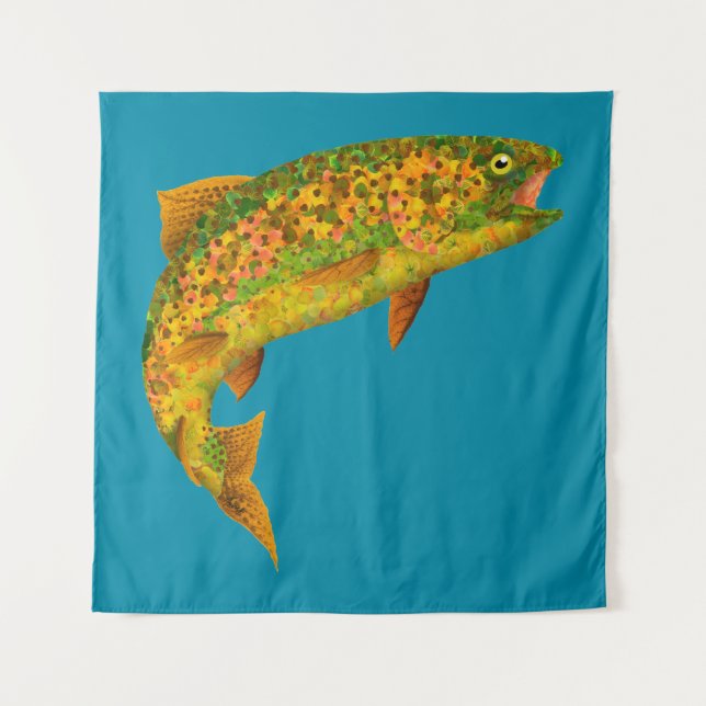 Aspen Leaf Rainbow Trout 2 Tapestry (Front)
