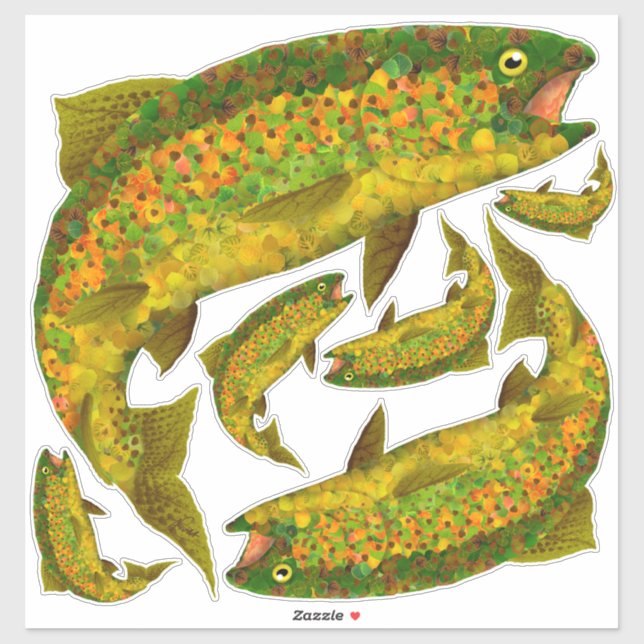 Aspen Leaf Rainbow Trout 3 (Sheet)