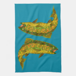 Aspen Leaf Rainbow Trout 3 Kitchen Towel