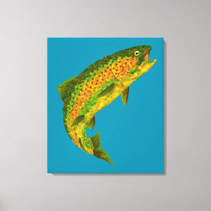 Aspen Leaf Rainbow Trout 4 Canvas Print