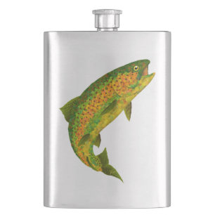 Aspen Leaf Rainbow Trout 4 Hip Flask