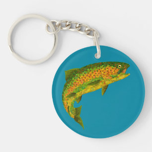 Aspen Leaf Rainbow Trout 4 Keychain