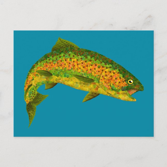 Aspen Leaf Rainbow Trout 4 Postcard (Front)