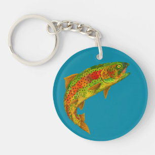 Aspen Leaf Rainbow Trout 5 Keychain