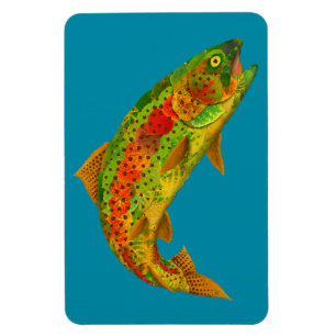 Aspen Leaf Rainbow Trout 5 Magnet
