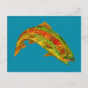 Aspen Leaf Rainbow Trout 5 Postcard