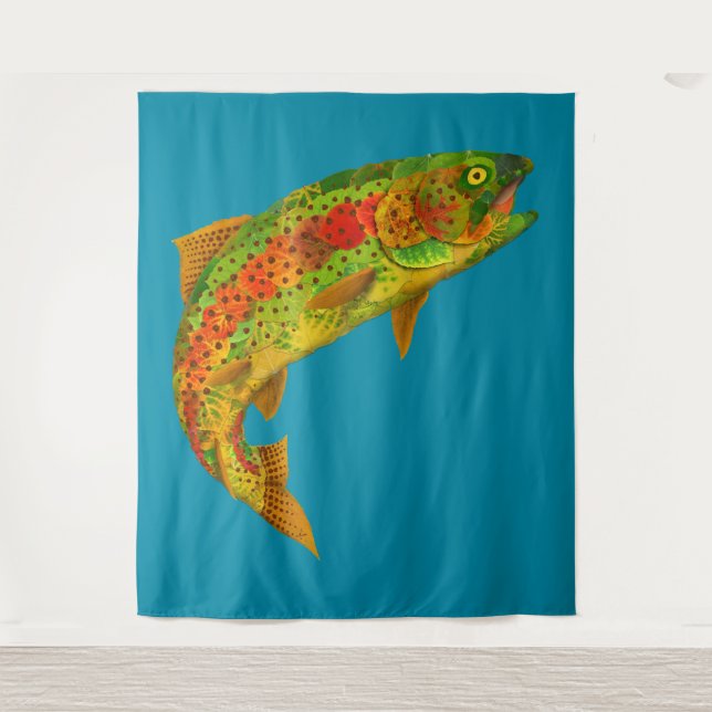 Aspen Leaf Rainbow Trout 5 Tapestry (Front)