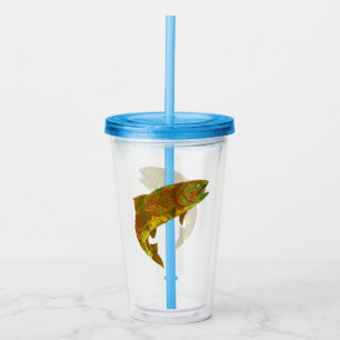 Aspen Leaf Rainbow Trout 6 Acrylic Tumbler