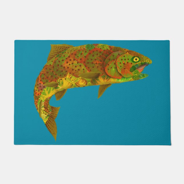 Aspen Leaf Rainbow Trout 6 Doormat (Front)