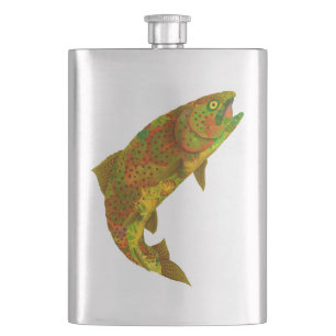 Aspen Leaf Rainbow Trout 6 Hip Flask