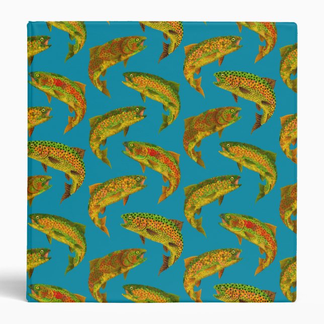 Aspen Leaf Rainbow Trout Seamless Pattern 2018 Binder (Front)