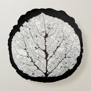 Aspen Leaf Skeleton 1 Round Pillow