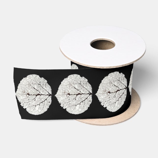 Aspen Leaf Skeleton 1 Satin Ribbon (Spool)