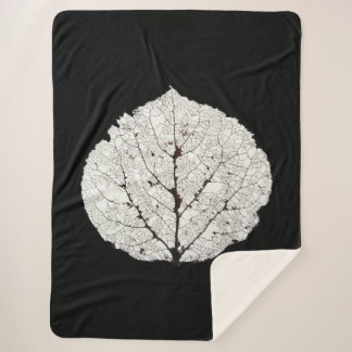 Aspen Leaf Skeleton 1 Sherpa Blanket