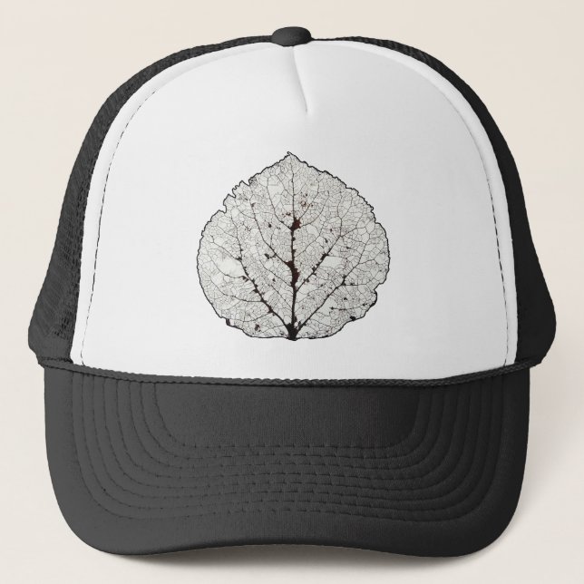 Aspen Leaf Skeleton 1 Trucker Hat (Front)